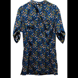 FOSSIL‎ Size XS LEAF PRINT 3/4 SLEEVE SHIFT DRESS EUC